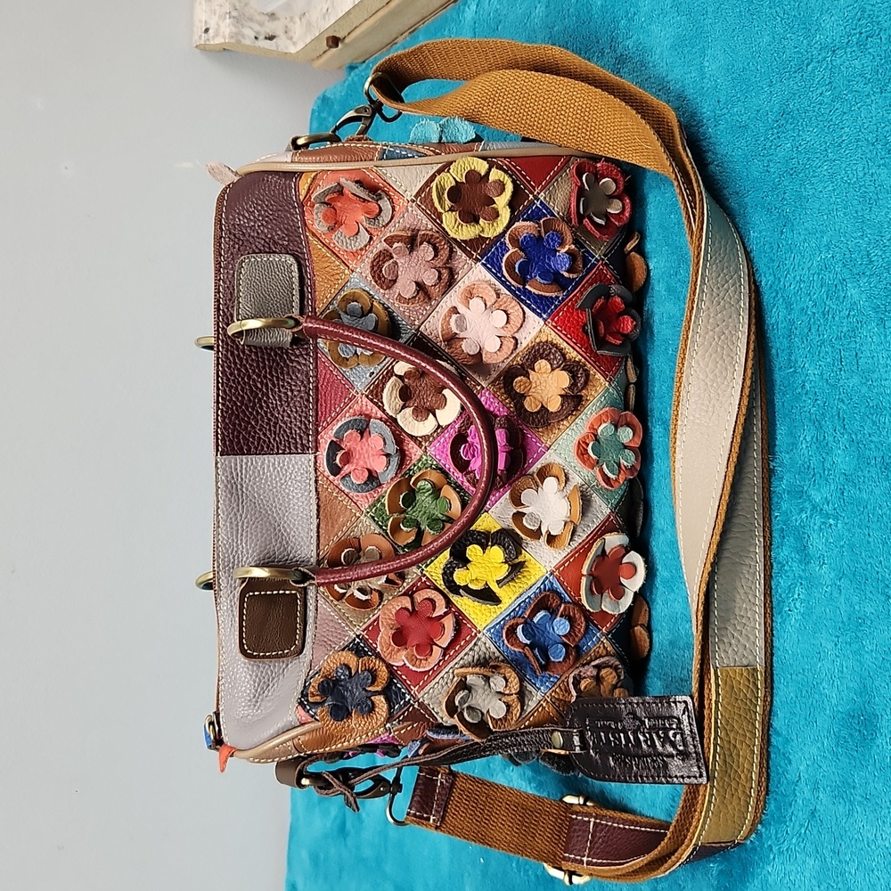 L'ATISTE Colorful Floral Patchwork Satchel